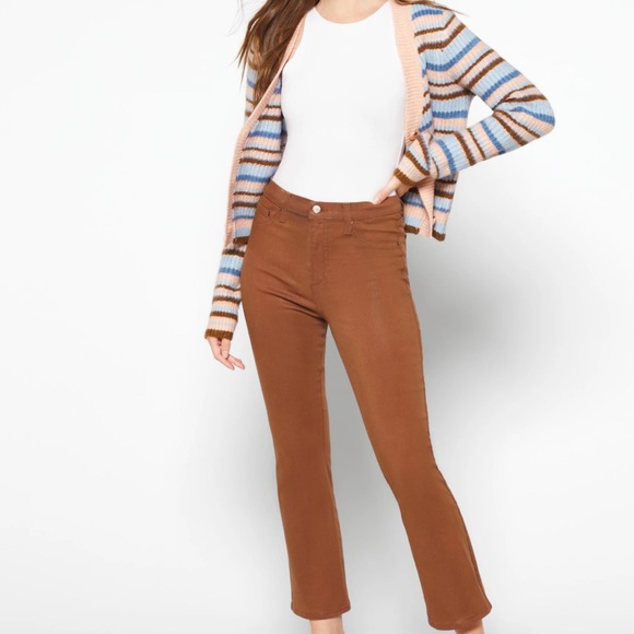 Pistola Lennon High Rise Cropped Coated Jeans in cognac brown - Picture 4 of 10